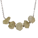 Wholesale Cool Simple Style Irregular Shape Green Garnet Necklace with Alloyed Chain