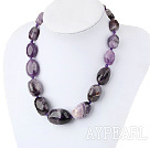 Chunky Style Big Irregular Amethyst Graduated necklace