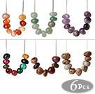 Wholesale 6 pcs Lovely Style Abacus Shape Natural Semi-precious Stone and Crystal Necklace with Extandable Chain