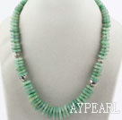 Single Strand Aventurine Disc Chips Necklace