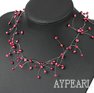 fancy bridal jewelry purple red  pearl necklace