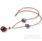 lovely crystal and agate necklace with lobster clasp