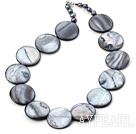 black pearl and shell necklace with lobster clasp