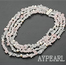 Wholesale multi strand white crystal and rose quartze necklace