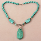 Wholesale Turquoise Necklace with Long Teardrop Turquoise Pendant