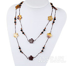 Wholesale fashion costume jewelry black crystal and vitelline stone necklace