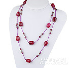 fashion costume jewelry crystal and  agate necklace