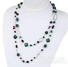 Wholesale 43.3 inches black agate phoenix and garnet necklace