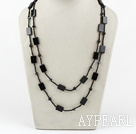 Wholesale long style 47.2 inches black agate neckace