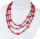 fashion costume jewelry red crystal bloodstone red coral necklace