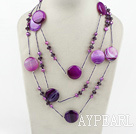 fashion costume jewelry purple pearl and agate crystal necklace