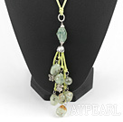 Discount green grape stone necklace with extendable chain