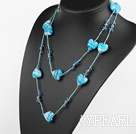 fashion jewelry crystal and colored glaze heart necklace
