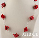 17.7 inches fashion style bloodstone necklace with lobster clasp