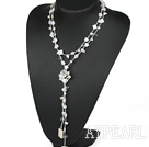 51.2 inches long style pearl crystal and shell nekclace