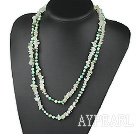 Assorted Green Freshwater Pearl and Serpentine Jade Long Style Necklace
