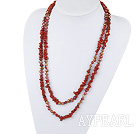 Wholesale Assorted Red Freshwater Pearl and Red Jasper Long Style Necklace