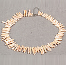 Gorgeous Party Style Natural Pink Teeth Shape Rebirth Pearl Necklace with Heart Clasp