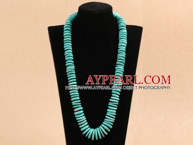 23.6 inches 10-20mm turquoise graduated nekcklace with moonlight clasp