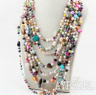 Assorted Multi Strands Multi Color Pearl Shell and Multi Stone Necklace