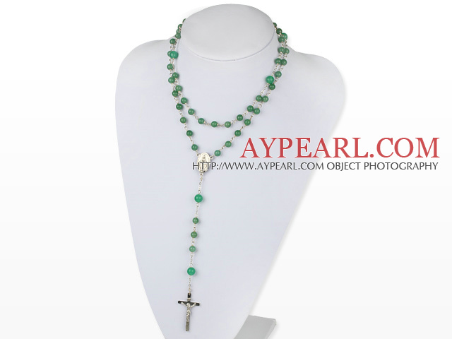 31.5 inces long style 6-8 aventurine rosary necklace