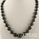 faceted peacock gemstone graduated beaded necklace with lobster clasp