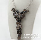 Wholesale Assorted Natural Smoky Quartz Necklace with Bold Style Metal Chain