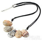 Fan Shape Big Drop Shape Crazy Agate Necklace