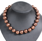 Charming Style 16mm Brown Seashell Beads Choker Necklace