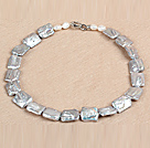 Elegant A Grade Natural Gray Oblong Shape Rebirth Pearl Chunky Party Necklace