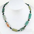 17 inches green agate necklace with lobster clasp