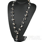 Wholesale Assorted White and Pink Freshwater Pearl and Black Clear Crystal Y Shape Necklace