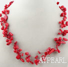 Wholesale Multi Strands Assorted Red Coral Necklace with Lobster Clasp