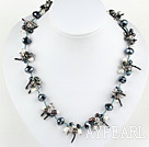 gorgeous pearl and crystal necklace with moonlight clasp