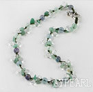 crystal aventurine and rainbow flourite necklace