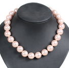 Charming Style Pretty 16mm Round Pink Seashell Beads Choker Necklace