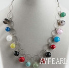 assorted multi color gemstone necklace(random color)