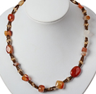 Wholesale Single Strand Natural Color Agate and Crystal Necklace