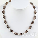 17.5 inches pearl and smoky quartz necklace with toggle clasp