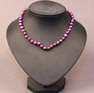 Simple Trendy Style Natural Deep Purple Potato Pearl Necklace