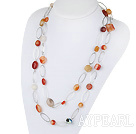 fashion costume jewelry 51.2 inches agate necklace with metal loop