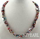 Wholesale Assorted Multi Strand Multi Color Crystal Necklace with Monnlight Clasp