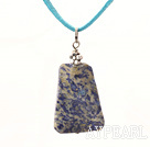 Popular 18*35Mm Sodalite Pendant Necklace With Blue Cords And Extendable Chain