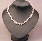 Simple Trendy Style Women Natural Pink Potato Pearl Necklace