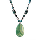 Wholesale Phoenix Stone Necklace with Big Green Agate Pendant