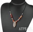 17.5 inches simple agate necklace with lobster clasp