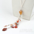 multi color agate necklace with lobster clasp
