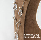 27.6 inches pearl and clear crystal necklace
