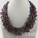 gorgeous pearl and amethyst necklace with magnetic clasp