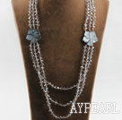 three strand 23.6 inches crystal and shell necklace